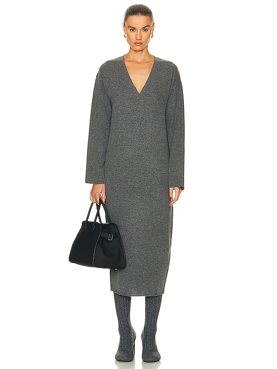 Enza Costa Cocoon Sweater Dress in Heather Grey | FWRD