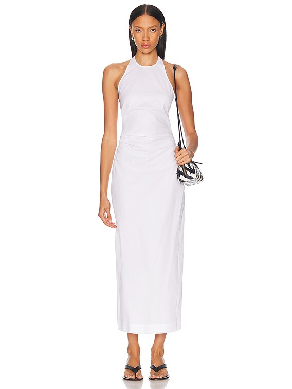 Enza Costa Poplin Halter Dress in White - Size 3 / L Enza Costa Poplin Halter Dress in White - Size 3 / L