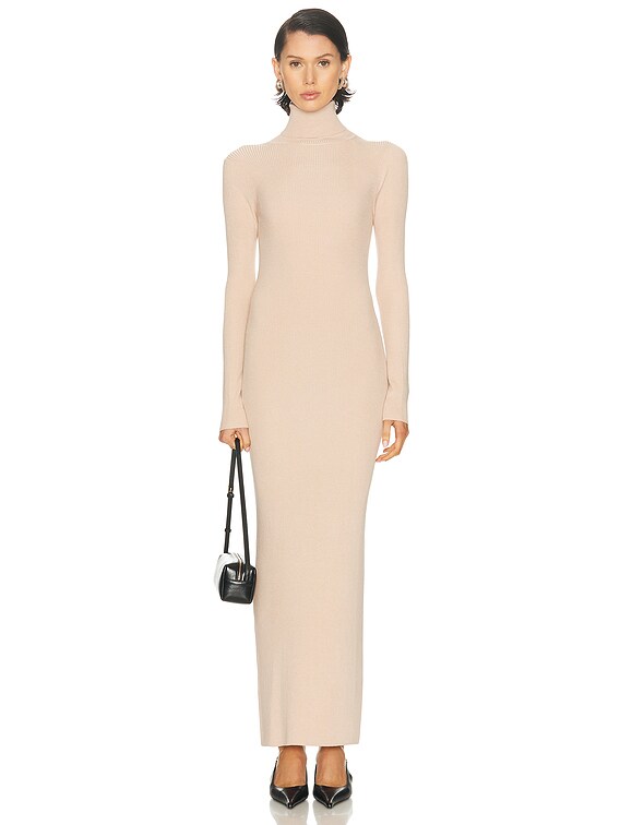 silk turtleneck dress Velvet Silk Turtleneck Dress NOPIN