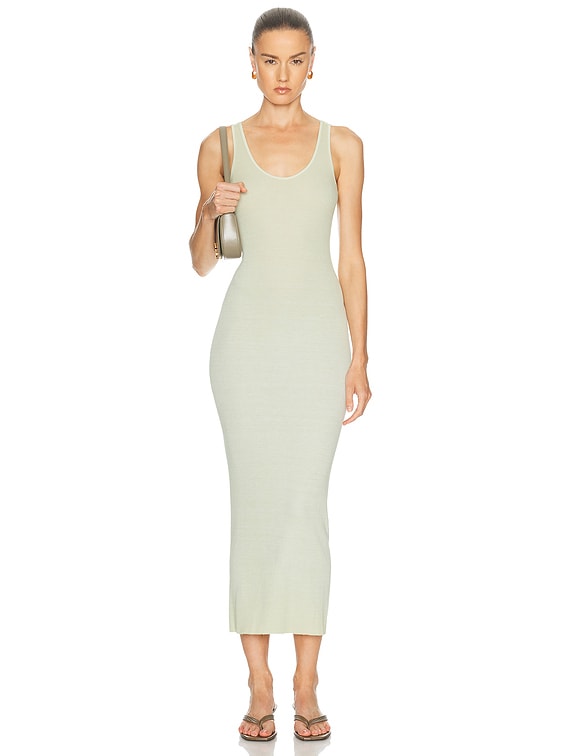 Enza Costa Silk Knit Tank Maxi Dress in Beach Glass | FWRD