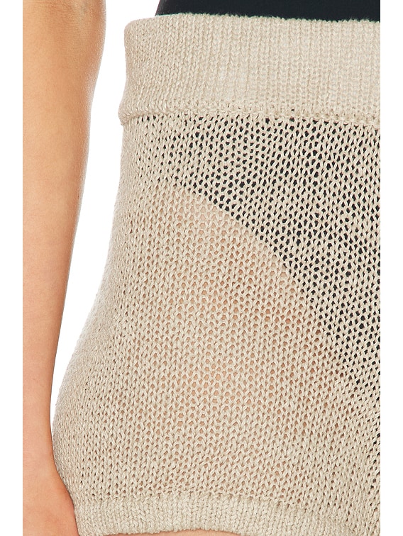 Enza Costa Linen Open Knit Short in Oatmeal | FWRD