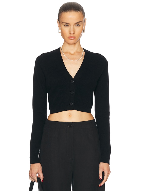 ASCLO」BLACK Angora like V neck Cardigan ASCLO BLACK Angora-like V