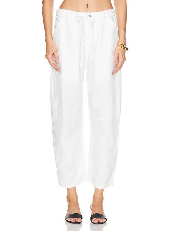 Enza Costa Twill Utility Pant in Off White | FWRD