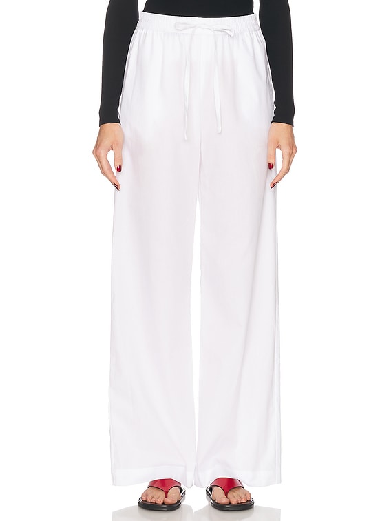 Enza Costa Poplin Resort Pant in White | FWRD