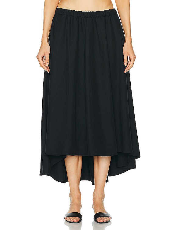 Enza Costa Twill Circle Skirt in Black | FWRD