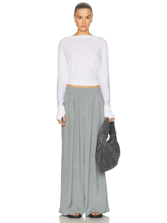 Enza Costa Cashmere Jersey Dolman Top in White | FWRD