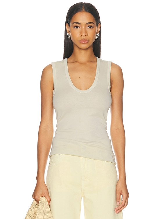 Enza Costa Supima Cotton Essential Sleeveless U Neck Tank Top in