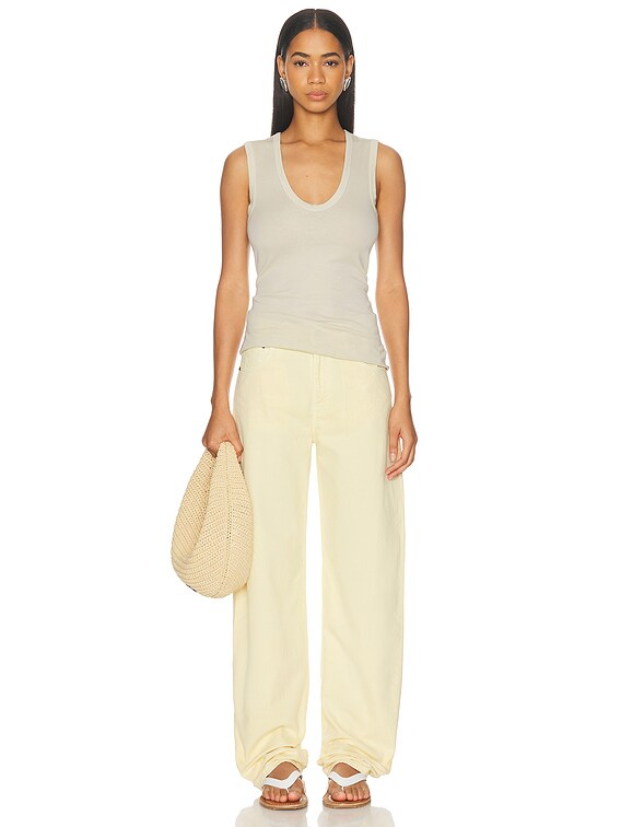 Enza Costa Supima Cotton Essential Sleeveless U Neck Tank Top in