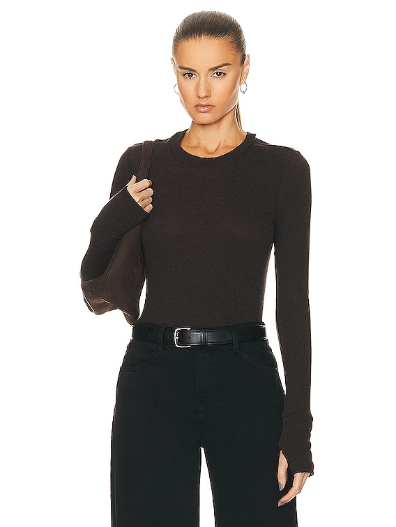 Enza costa cuffed hot sale crew neck top