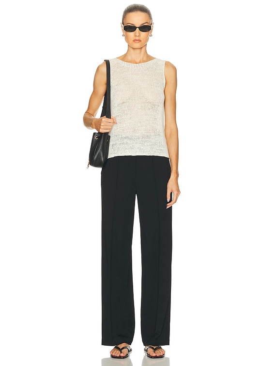 Linen Open Knit Tank Top