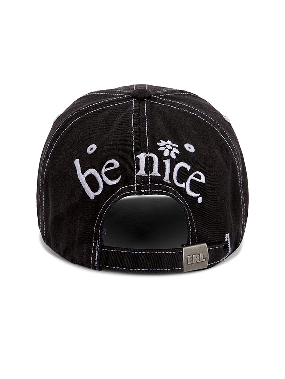 ERL Venice Embroidered Cap Woven in Black | FWRD