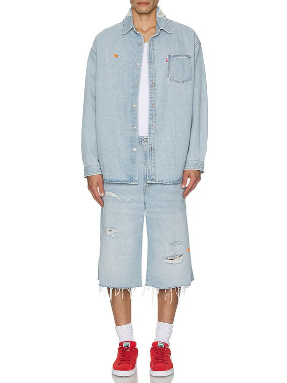 ERL Unisex Levis 501 Denim Shorts Woven in Blue | FWRD