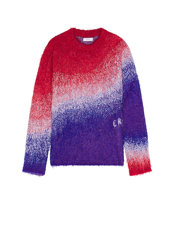 ERL Unisex Degrade Vneck Sweater Knit - BLUE RED WHITE | FWRD