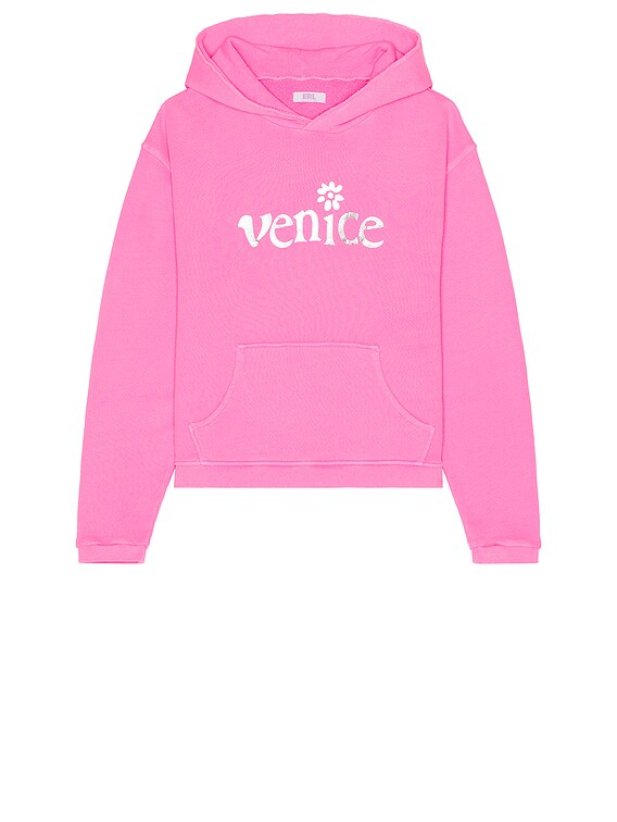 ERL Unisex Silver Printed Venice Hoodie Knit in PINK | FWRD