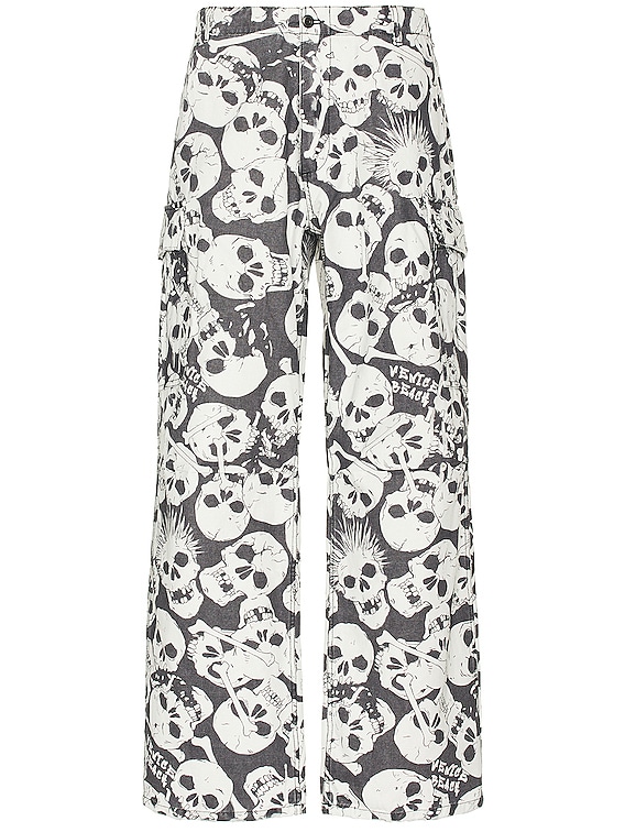 ERL Skull Printed Pants in Black | FWRD