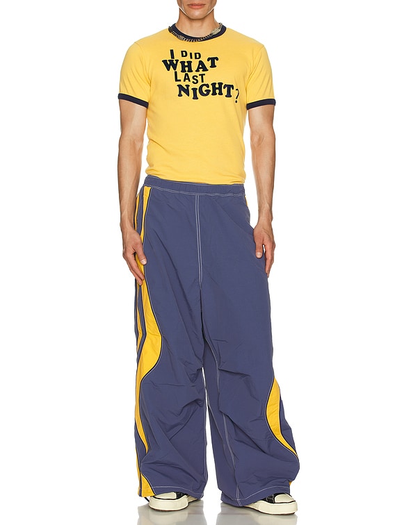 【ERL】I DID WHAT LAST NIGHT RINGER-T / M ERL I Did What Last Night Ringer T-Shirt Knit in Yellow | FWRD