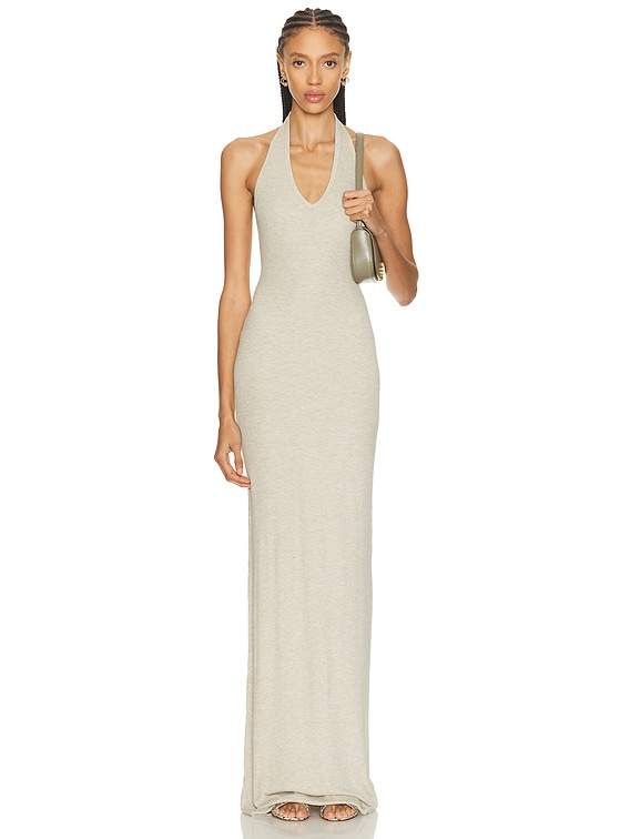 Eterne Halter Maxi Dress in Neutral - Size S