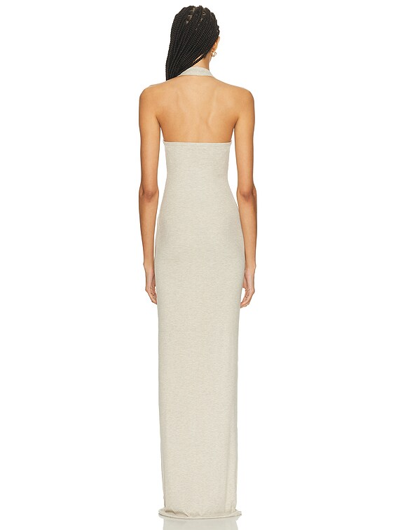 Eterne Halter Maxi Dress in Heather Oatmeal