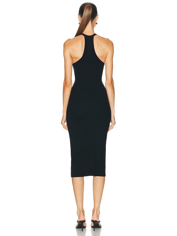 Eterne V Neck Racerback Midi Dress in Black | FWRD Eterne V Neck Racerback Midi Dress in Black | FWRD