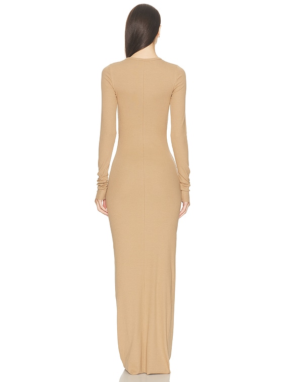 Long Sleeve Crewneck Butter Rib Maxi Dress
