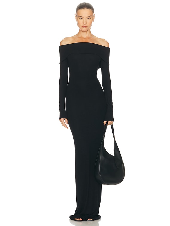 black off the shoulder long sleeve maxi dress Coraline Black Long Sleeve Maxi Dress - US 0 main image 1
