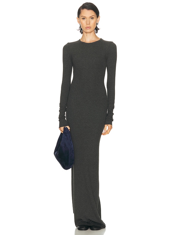 Long Sleeve Crewneck Butter Rib Maxi Dress