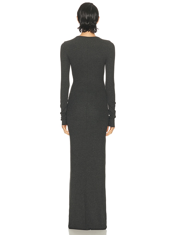 Long Sleeve Crewneck Butter Rib Maxi Dress
