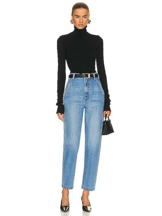 Eterne Cropped Fitted Turtleneck Top in Black | FWRD