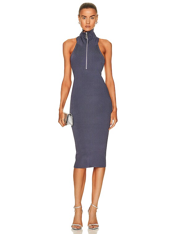 knee length dresses for ladies JULIA ALLERT - Black Occasion Midi Dress With Ruffled Sleeves