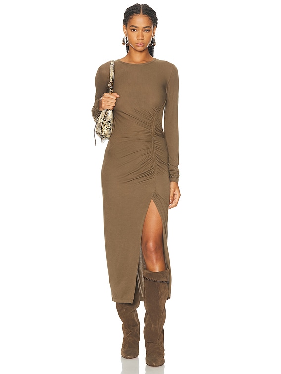 ワンピース ISABEL MARANT ETOILE JELINA DRESS Isabel Marant Etoile Jelina Dress in KHAKI | FWRD