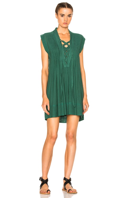 Isabel Marant Etoile Karen City Flou Dress in Green | FWRD Isabel Marant Etoile Karen City Flou Dress in Green | FWRD