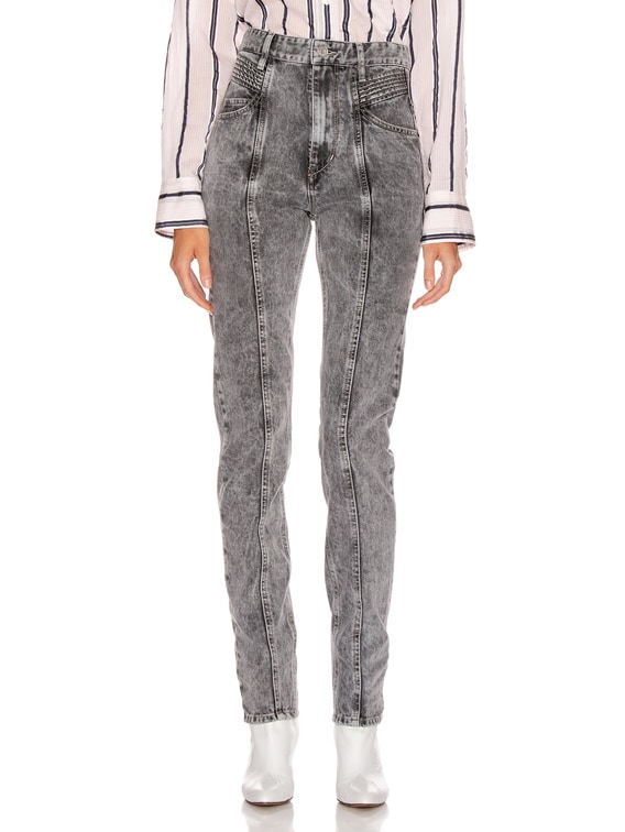 Isabel Marant Etoile Hominy Denim Pant in Grey | FWRD Isabel Marant Etoile Hominy Denim Pant in Grey | FWRD