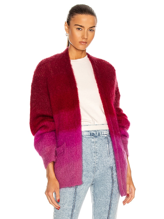 Perth Blackborough Disse Flock Isabel Marant Etoile Dana Cardigan in Fuchsia | FWRD