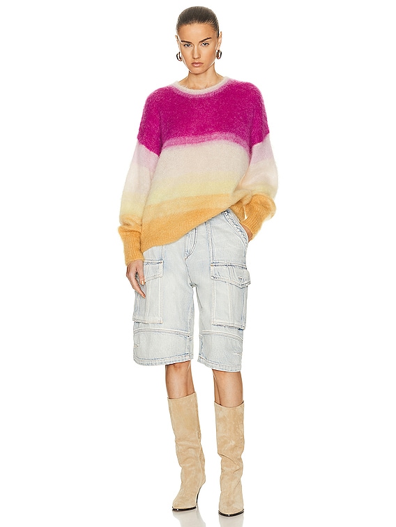 Isabel Marant Etoile Drussell Sweater in Fuchsia Yellow FWRD