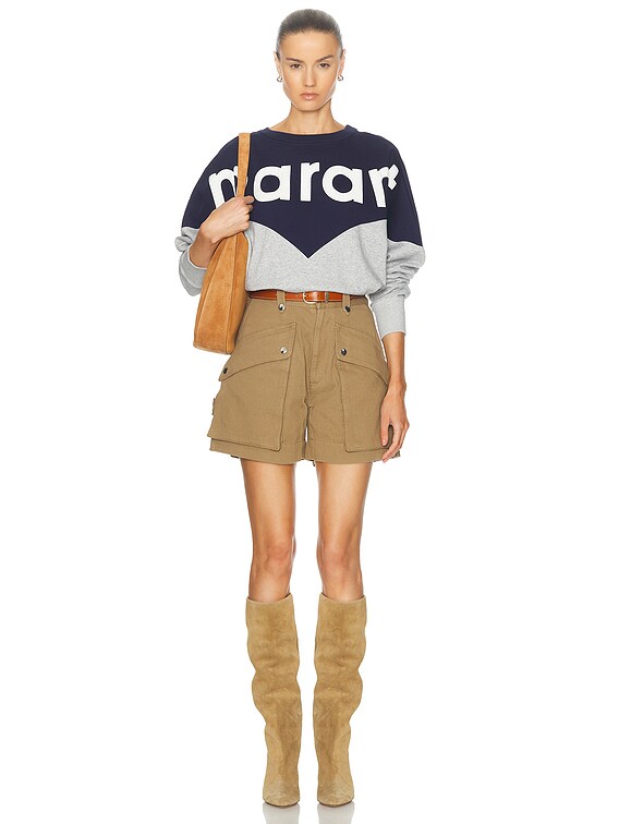 Isabel Marant Etoile Houston Sweatshirt in Navy & Grey | FWRD