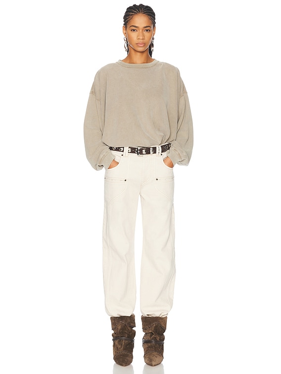 ISABEL MARANT ETOILE TERZALI ブラウス FR36 Isabel Marant Etoile Sauria Sweatshirt in Light Khaki | FWRD
