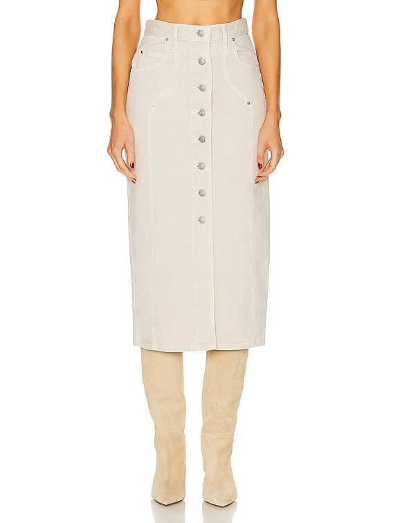 【送料&関税込】Marant Atoile vandy Skirt Isabel Marant Etoile Vandy Skirt in Ecru | FWRD