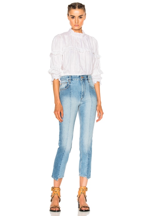 Isabel Marant Etoile VE0430FAC1H02E23EC 関税送料込 Isabel Marant Etoile Daniela Chic Linen Top in White | FWRD