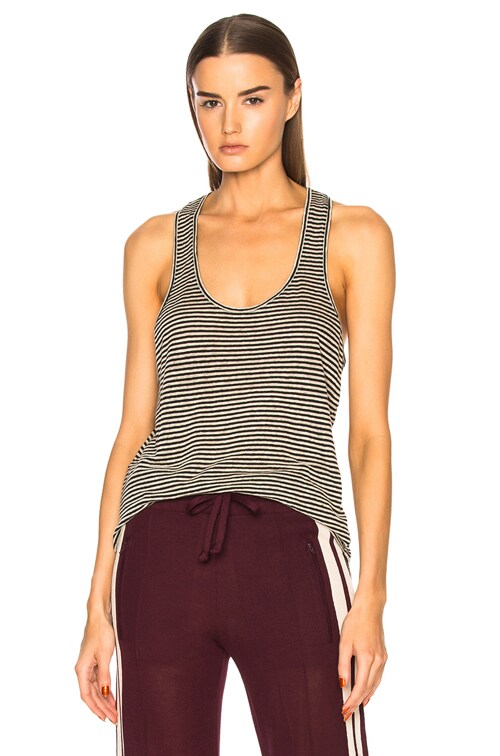 Isabel Marant Etoile Avien Striped Linen Tank in Ecru | FWRD