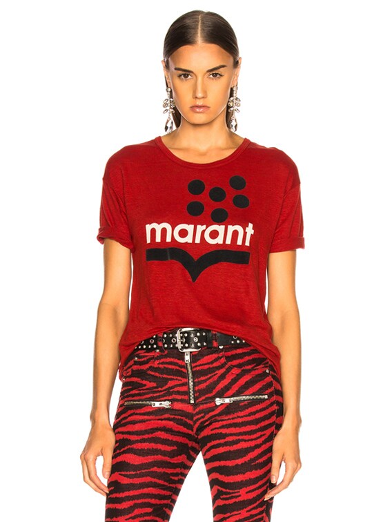 Isabel Marant Etoile Koldia Tee in Red | FWRD