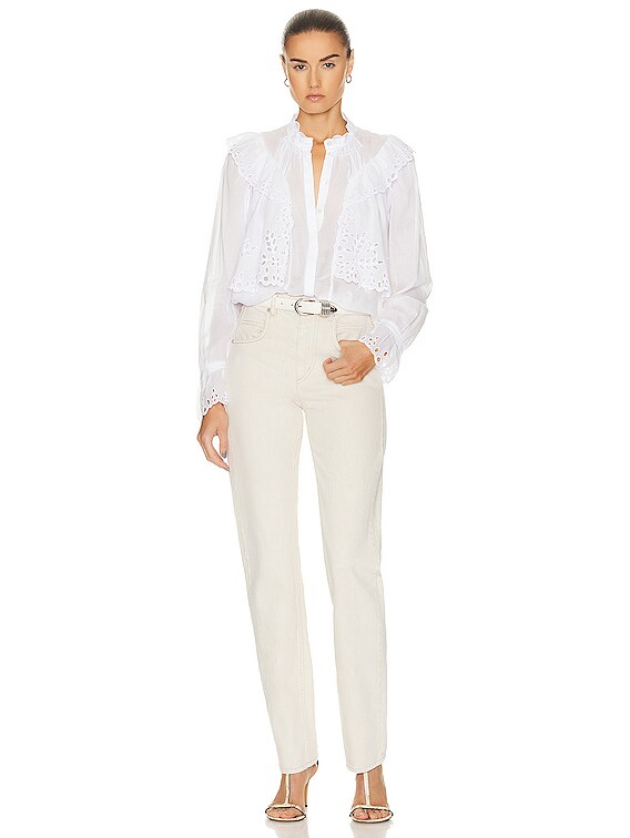 Isabel Marant Etoile Kelmon Top in White | FWRD Isabel Marant Etoile Kelmon Top in White | FWRD
