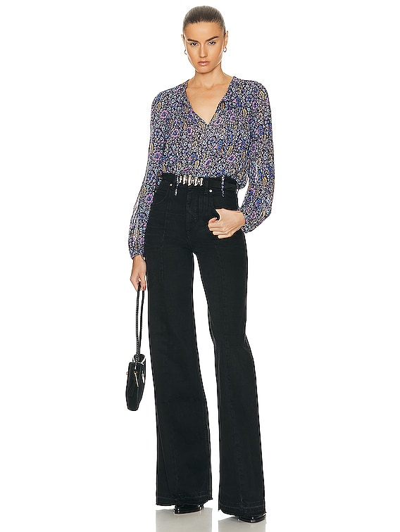 Isabel Marant Etoile Daytonea Blouse in Midnight | FWRD