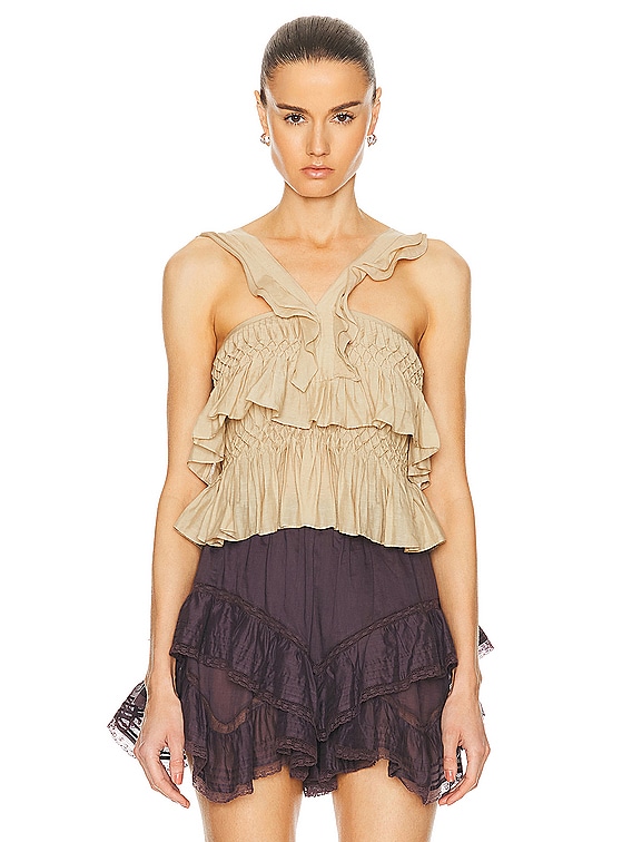 Isabel Marant Etoile Daren Tank in Light Khaki | FWRD