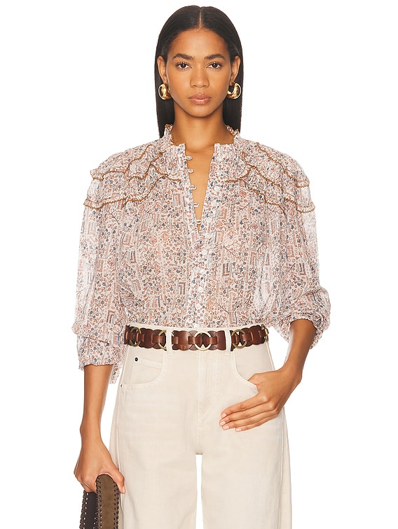 Isabel Marant Etoile RO0330FAC1J07E02FK 関税送料込 Isabel Marant Etoile Christa Top in ECRU | FWRD