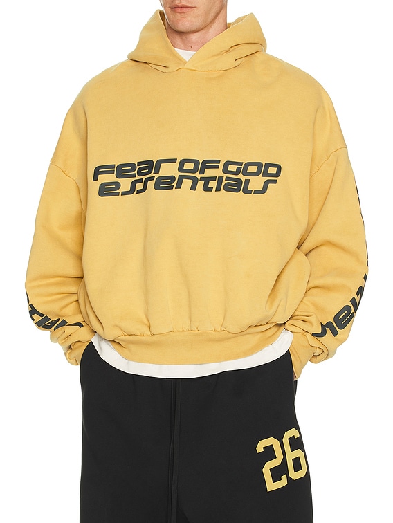 Fear of God ESSENTIALS Cropped Relaxed Hoodie in Canyon | FWRD