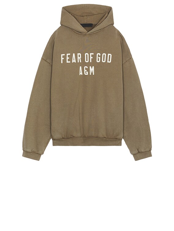 国内発送☆FEAR OF GOD☆HEAVY FLEECE HOODIE/MILITARY Fear of God ESSENTIALS Heavy Fleece Hoodie in Military | FWRD