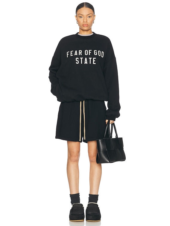 【ESSENTIALS】HEAVY FLEECE CREWNECK / BLACK(192BT246230F) Essentials Heavy Fleece Crewneck - Black – Kith