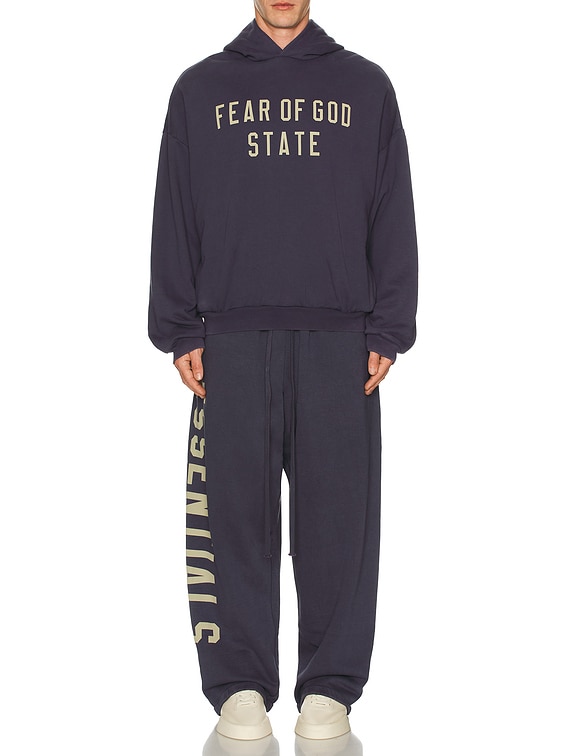 Fear of God ESSENTIALS Heavy Fleece Hoodie in Marine | FWRD