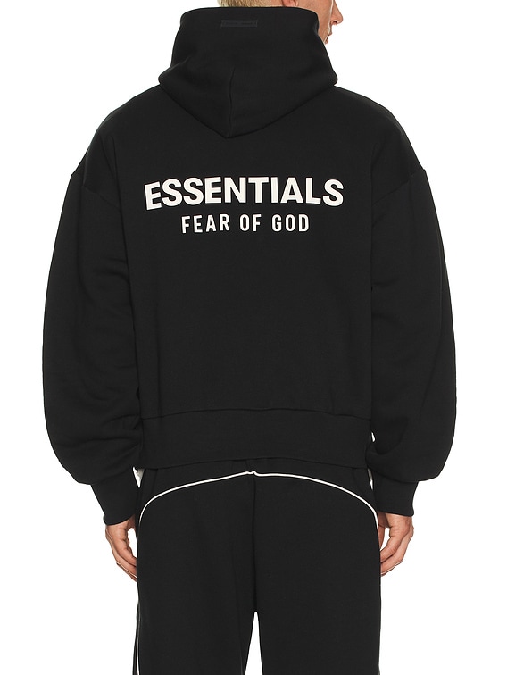 Fear of God ESSENTIALS Fleece Hoodie in Black | FWRD