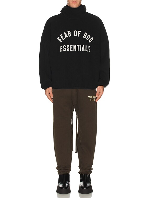 Fear of God ESSENTIALS Brushed Hoodie in Black | FWRD Fear of God ESSENTIALS Brushed Hoodie in Black | FWRD
